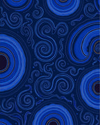 Deep Blue Swirl Agate Pattern Rug