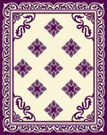 Intricate Diamond Floral Border Design Rug