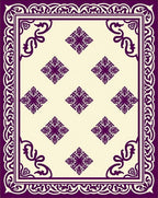 Intricate Diamond Floral Border Design Rug