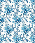 Blue Stylized Floral Vines Rug