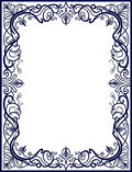 Ornate Navy Swirl Floral Elegance Rug
