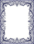 Ornate Navy Swirl Floral Elegance Rug