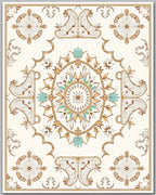 Ornate Geometric Floral Linework Rug