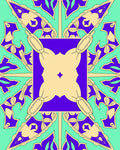 Ornate Purple Cream Mint Pattern Rug