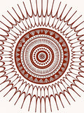 Round Ethnic Sunburst Pattern Rug
