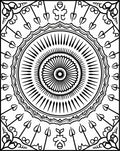 Geometric Mandala With Floral Accents Rug