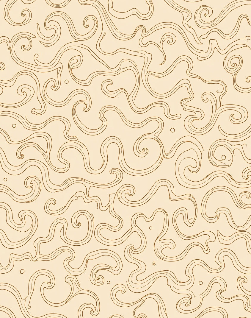 Cream Swirl Abstract Pattern Rug