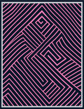 Pink Lines Geometric Maze Rug