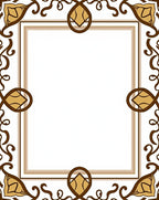 Ornate Scrollwork Brown Gold Frame Pattern Rug