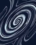 Abstract Swirl Navy White Pattern Rug