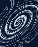 Abstract Swirl Navy White Pattern Rug