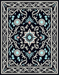 Traditional Floral Medallion Dark Rug
