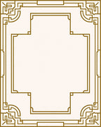 Gold Art Deco Geometric Frame Rug