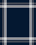 Classic Navy Plaid Border Design Rug