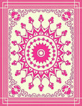 Bright Pink Mandala Floral Pattern Rug