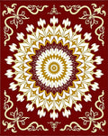 Red Floral Medallion Pattern Rug