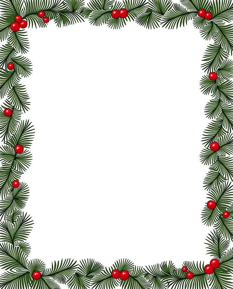 Evergreen and Berry Pine Border Rug