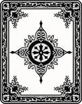 Ornate Black And White Medallion Rug