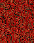 Abstract Swirling Red Gold Pattern Rug