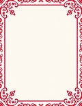 Red Ornate Floral Border Rug