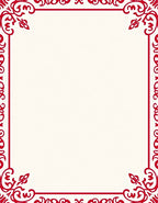 Red Ornate Floral Border Rug