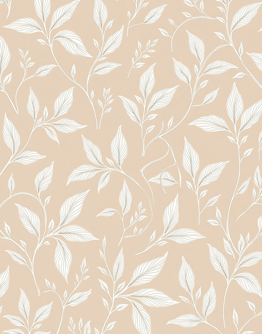 Delicate Branches And Leaves Pattern Rug