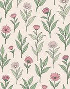Pink Daisy Floral Pattern Rug