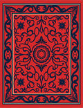 Red Navy Traditional Floral Pattern Rug