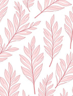 Pink Leafy Branch Pattern Rug