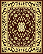 Traditional Floral Vine Detailed Pattern Rug