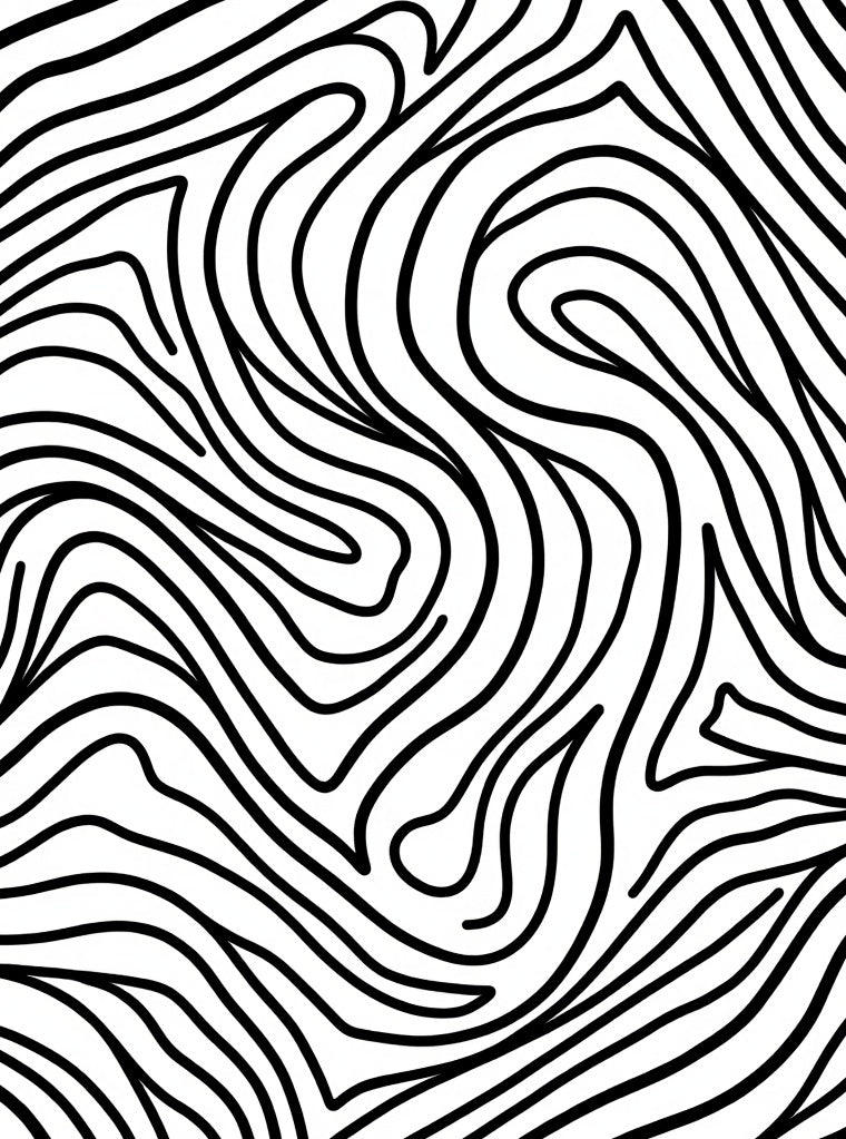 Bold Black Wavy Zebra Pattern Rug