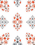 Red and Gray Ornamental Medallion Pattern Rug