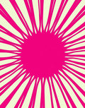 Radiating Lines Vivid Pink Pattern Rug