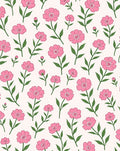 Pink Floral Pattern Garden Design Rug