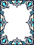 Blue Orchid Swirl Border Pattern Rug