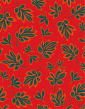 Vibrant Leaf Pattern Red Area Rug