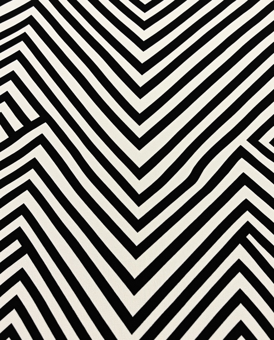 Bold Black White Zigzag Stripe Rug