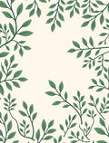 Cream Green Leafy Branch Pattern Rug