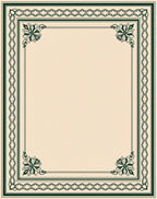 Classic Floral Geometric Border Design Rug