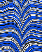 Vibrant Blue Wave Pattern Design Rug