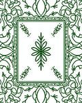 Green Floral Medallion Bordered Design Rug