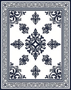 Ornate Black And White Floral Pattern Rug