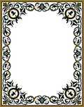 Ornate Black Gold Floral Scrollwork Rug