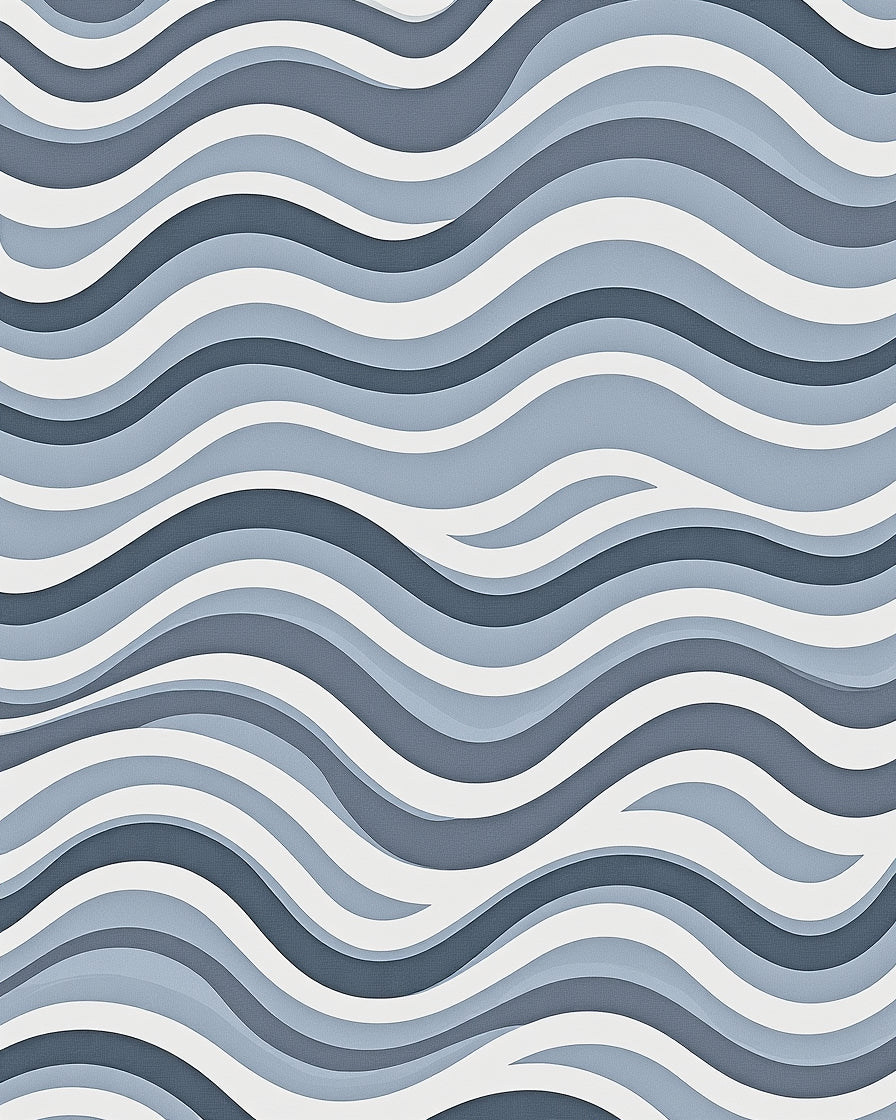 Layered Wave Pattern Rug