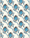 Blue Floral Swirl Pattern Rug