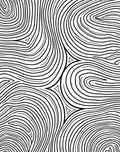 Abstract Black White Wavy Contour Rug