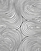 Abstract Black White Wavy Contour Rug