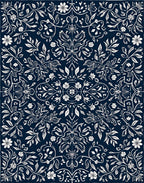Ornate Floral Scrolling Vine Design Rug