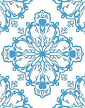 Elegant Blue Floral Mandala Design Rug
