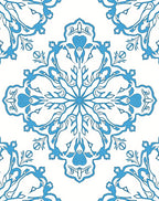Elegant Blue Floral Mandala Design Rug